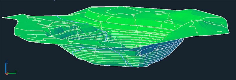 Visualización 3D técnica del terreno